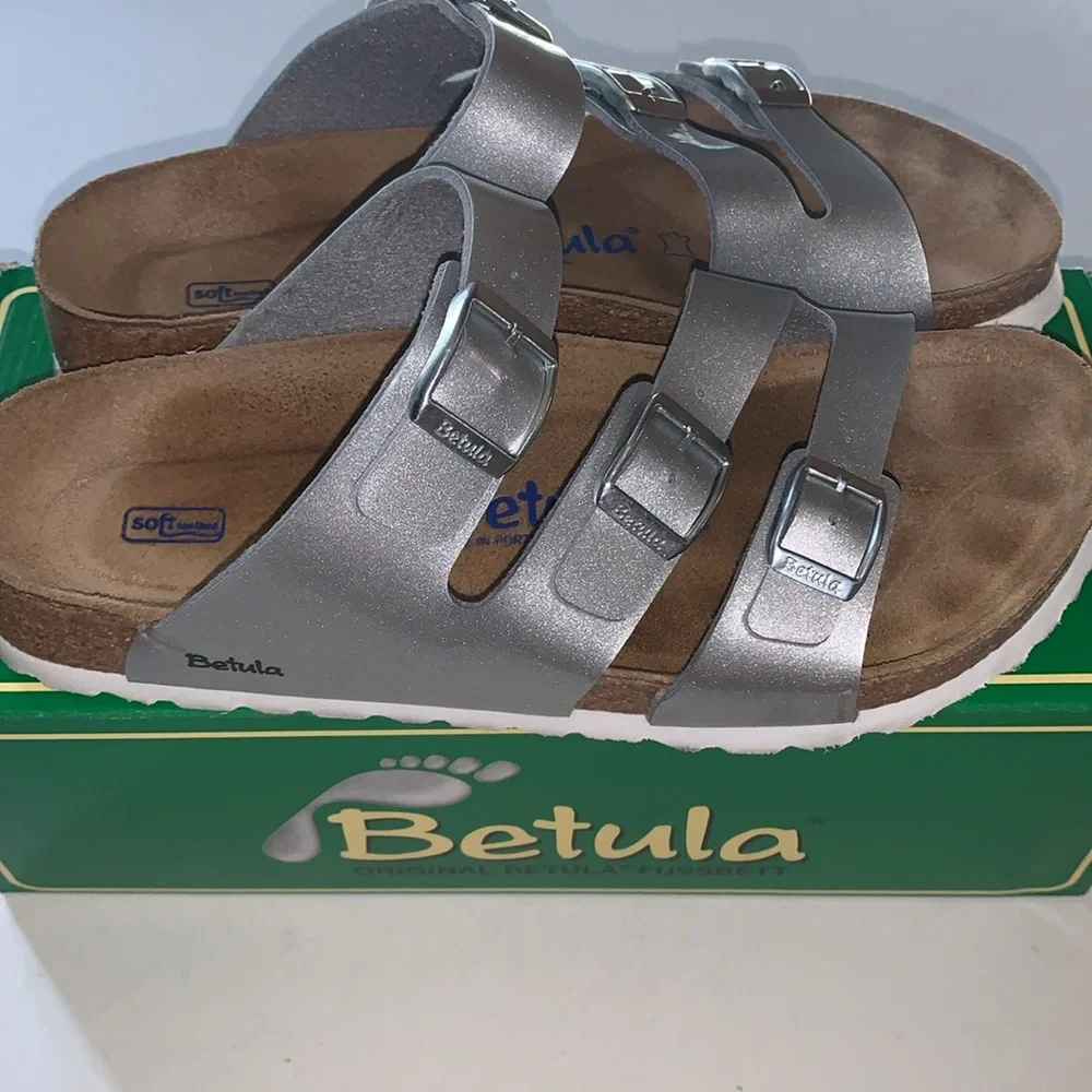 Betula Leo Silver Sandals by Birkenstock 38 - Picture 11 of 12